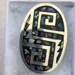 Vintage geometrical silver 925 Mexico brooch pendant